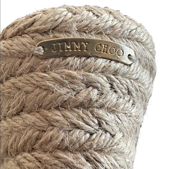 JIMMY CHOO PHOENIX WEDGE ESPADRILLES beige size 38.5 - Picture 14 of 15